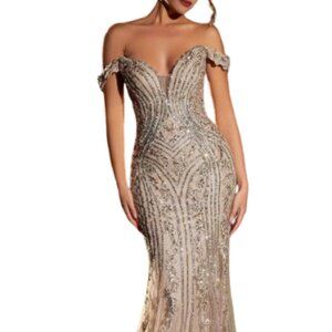 NWT Andrea and Leo A1257 Lace Applique Prom Dress Dusty Mauve 18